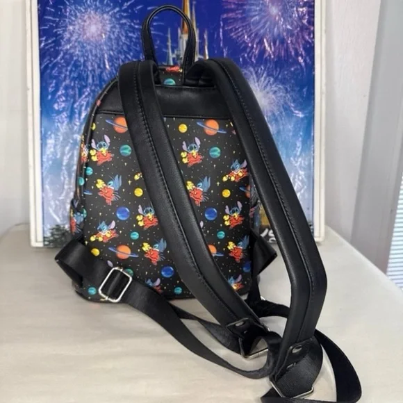 Disney Loungefly Lilo & stitch outer space planets spaceship mini backpack
